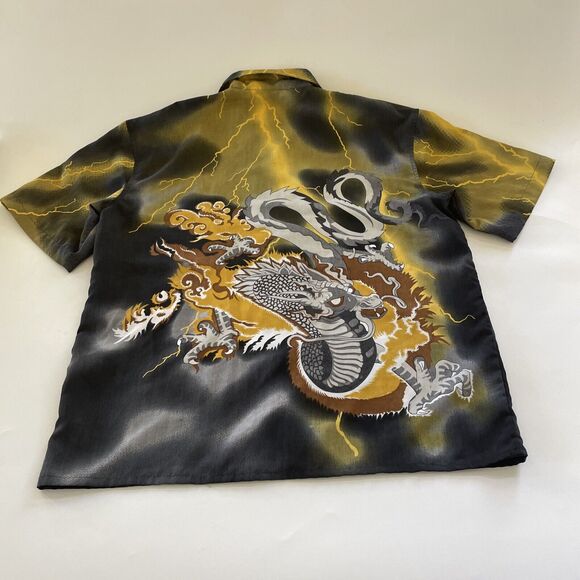 Vintage Extreme Limit Shirt Mens Large DRAGON All Over Graphic Print Y2K Street - Picture 4 of 9